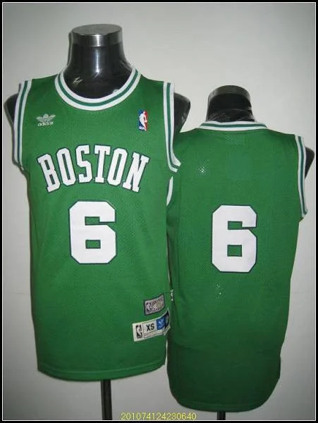 Basketball Jersey for Team Spirit Apparel for Fans-Celtics #6 Bill Russell Stitched Green Throwback Basketball Jersey