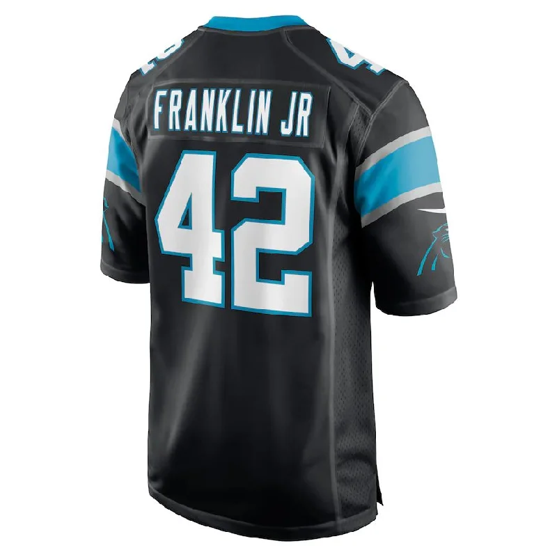 Rugby Jersey for Personalized Team Wear-C.Panthers #42 Sam Franklin Jr. Black Game Player Jersey Stitched American Football Jerseys