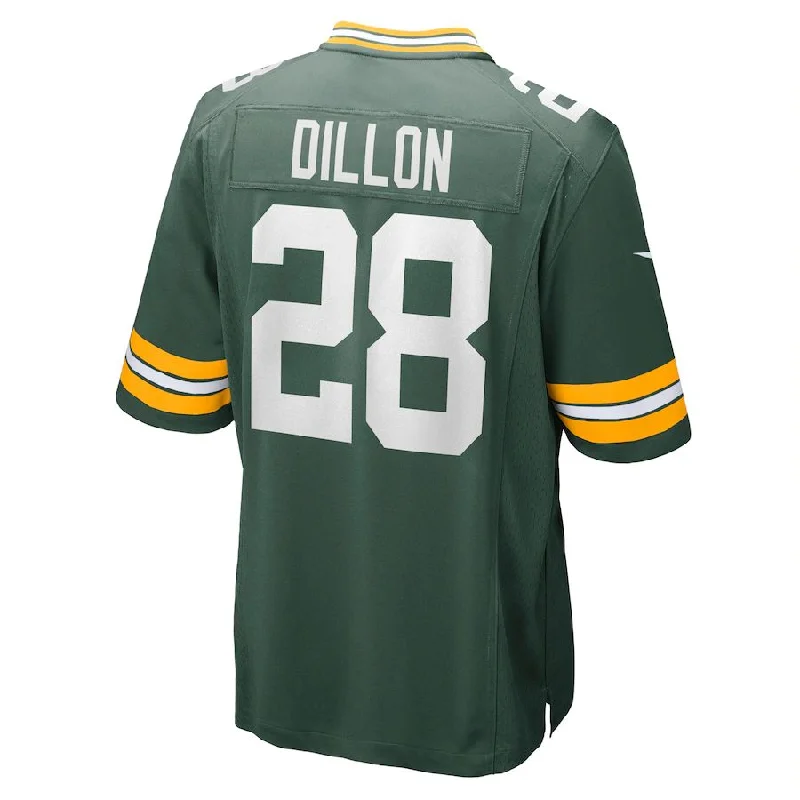 Rugby Jersey for Exclusive Fan Gear-GB.Packers #28 AJ Dillon Green Game Jersey Stitched American Football Jerseys