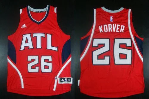 Basketball Jersey for Basketball Supporter Merchandise-Revolution 30 Hawks #26 Kyle Korver Red Stitched Basketball Jersey