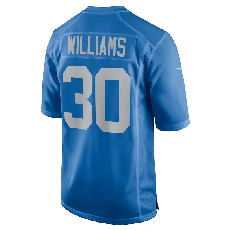 Rugby Jersey for Custom Jerseys for Local Rugby Teams-D.Lions #30 Jamaal Williams Blue Player Game Jersey Stitched American Football Jerseys