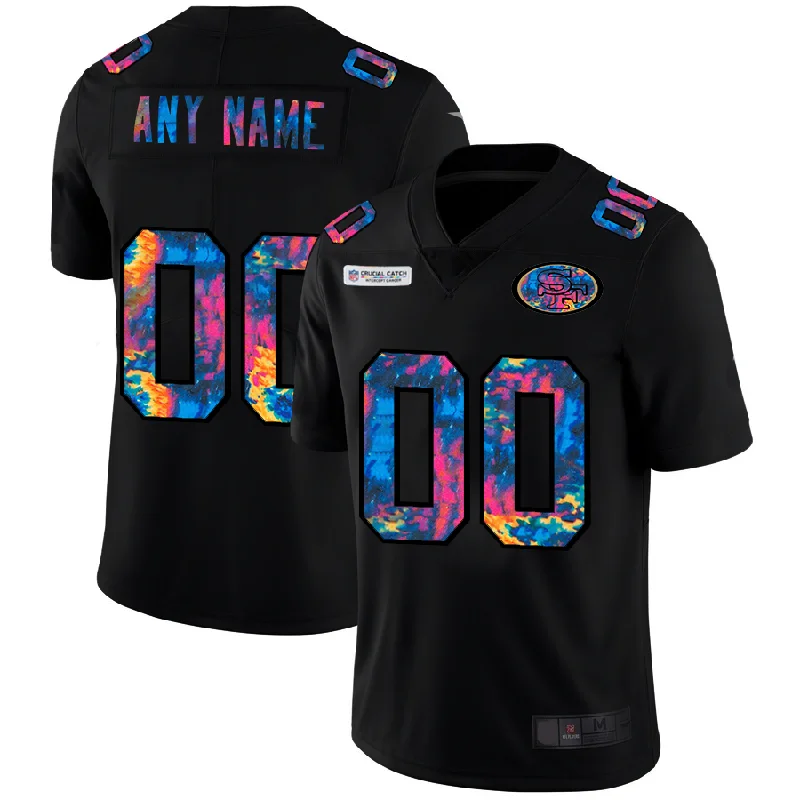 Rugby Jersey for Personalized Game Jerseys for Fans-Custom SF.49ers Multi-Color Black 2020 Crucial Catch Vapor Untouchable Limited Jersey Stitched American Football Jerseys