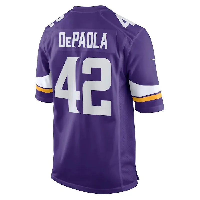 Rugby Jersey for Custom Fan Apparel for Local Teams-MN.Vikings #42 Andrew DePaola Purple Game Jersey Stitched American Football Jerseys