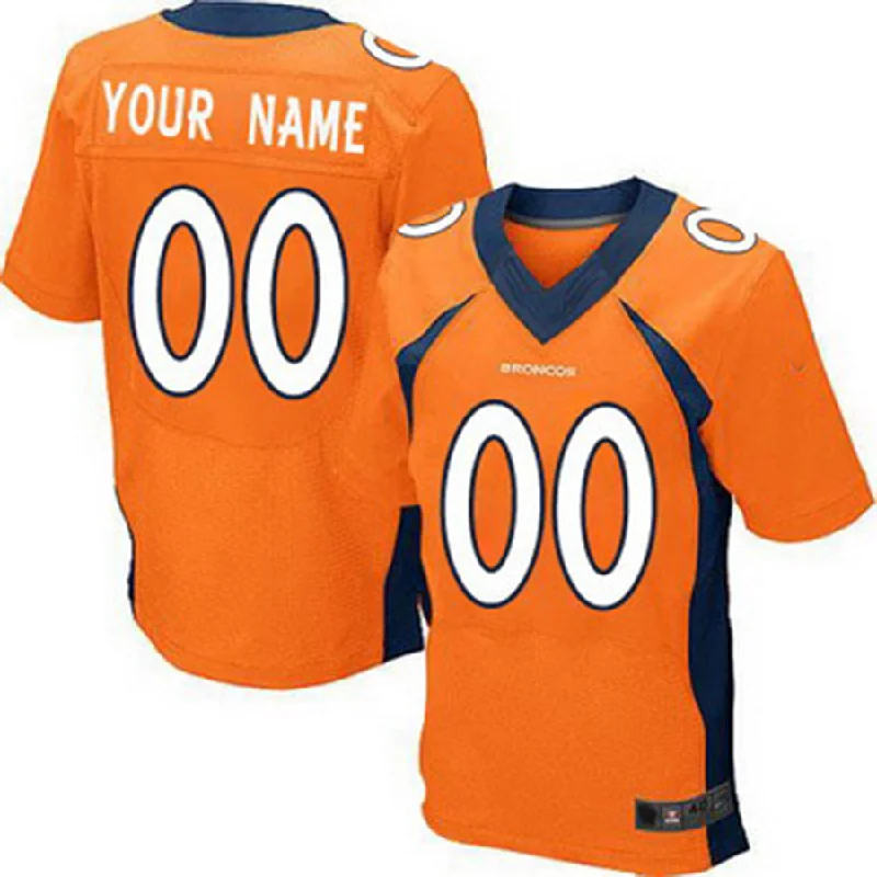 Rugby Jersey for Customized Designs for Fans-Custom D.Broncos 2013 Orange Elite Jersey Stitched Jersey American Football Jerseys