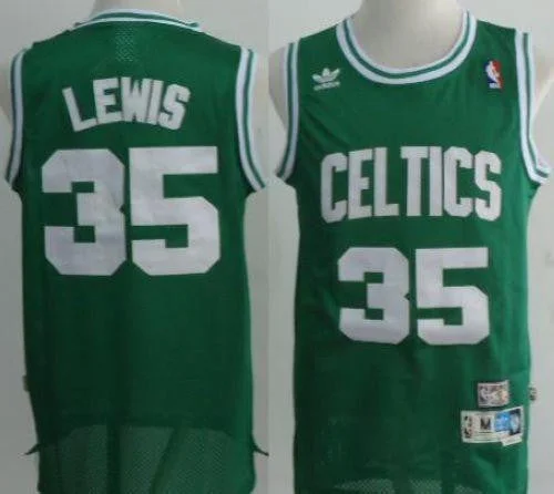 Basketball Jersey for Holiday Gifts for Basketball Fans-Celtics #35 Reggie Lewis Green Throwback Stitched Basketball Jersey