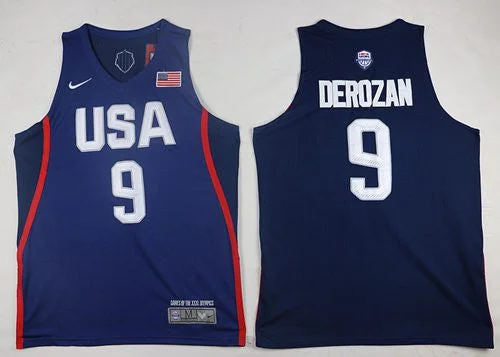 Basketball Jersey for Custom Sizes-Team USA #9 DeMar DeRozan Navy Blue 2016 Dream Team Stitched Basketball Jersey