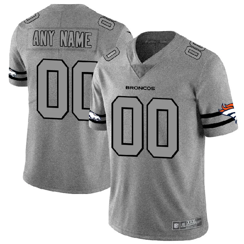 Rugby Jersey for Holiday Gifts-Custom D.Broncos 2019 Gray Gridiron Gray Vapor Untouchable Limited Jersey Stitched Jersey American Football Jerseys