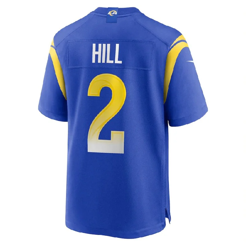 Rugby Jersey for Special Edition Rugby Fan Gear-LA.Rams #2 Troy Hill Royal Game Player Jersey Stitched American Football Jerseys