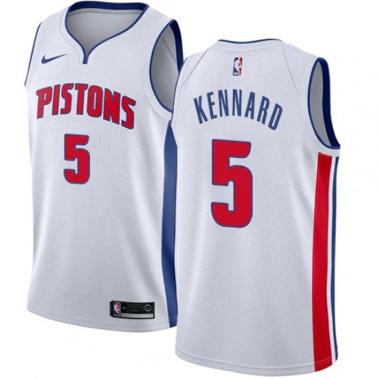 Basketball Jersey for Customized Basketball Fan Apparel-Men's Detroit Pistons #5 Luke Kennard White Stitched Basketball Jersey