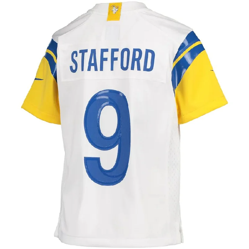 Rugby Jersey for Fan Apparel for College Rugby-LA.Rams #9 Matthew Stafford White Game Jersey Stitched American Football Jerseys