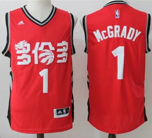 Basketball Jersey for Custom Name Jerseys-Raptors #1 Tracy Mcgrady Red Slate Chinese New Year Stitched Basketball Jersey