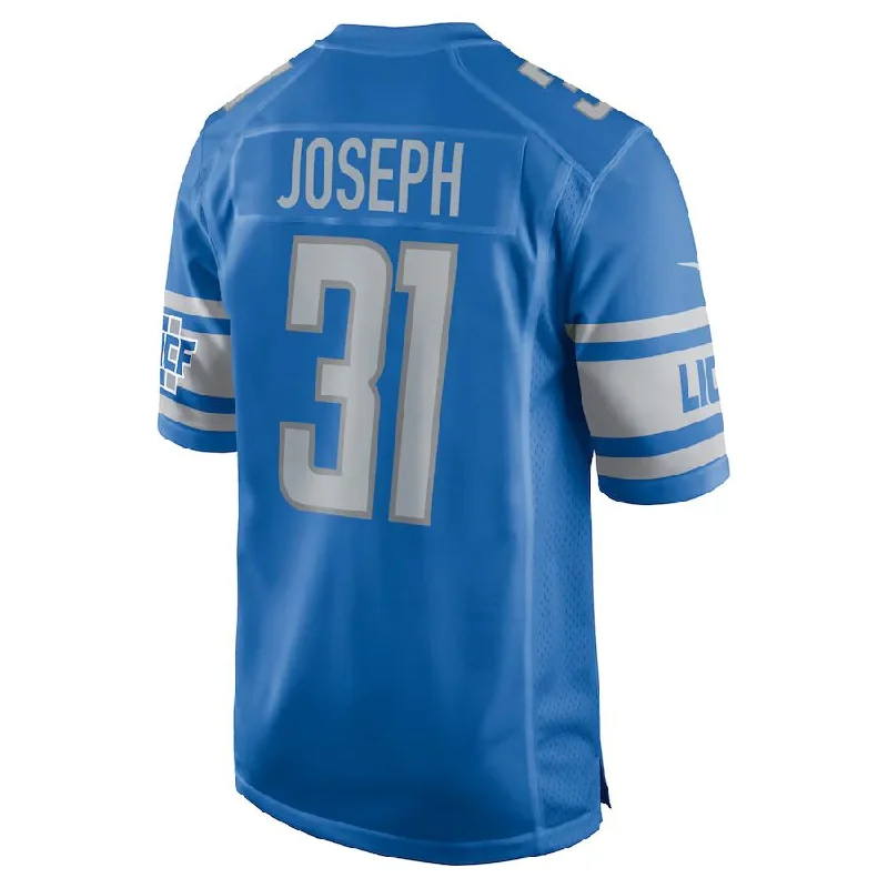 Rugby Jersey for Custom Team Apparel for Schools-D.Lions #31 Kerby Joseph Blue Player Game Jersey Stitched American Football Jerseys