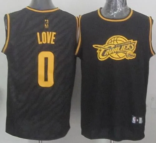 Basketball Jersey for Basketball Fan Apparel-Cavaliers #0 Kevin Love Black Precious Metals Fashion Stitched Basketball Jersey