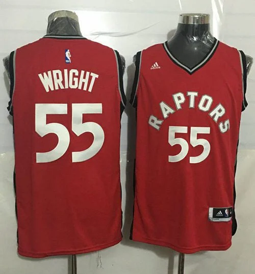 Basketball Jersey for Supporter Gear-Raptors #55 Delon Wright Red Stitched Basketball Jersey