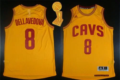 Basketball Jersey for Basketball Gear for Competitions-Revolution 30 Cavaliers #8 Matthew Dellavedova Gold The Champions Patch Stitched Basketball Jersey