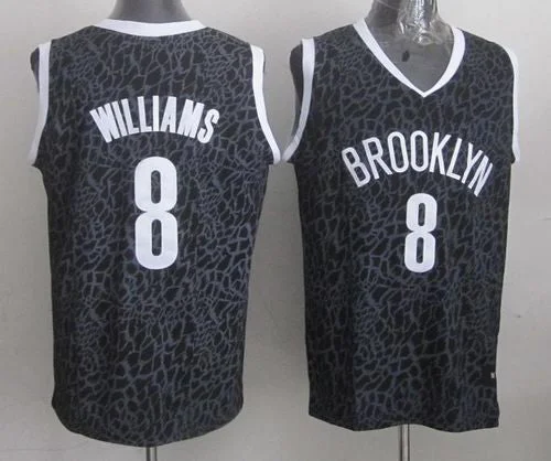 Basketball Jersey for Supporters of NBA Teams-Nets #8 Deron Williams Black Crazy Light Stitched Basketball Jersey