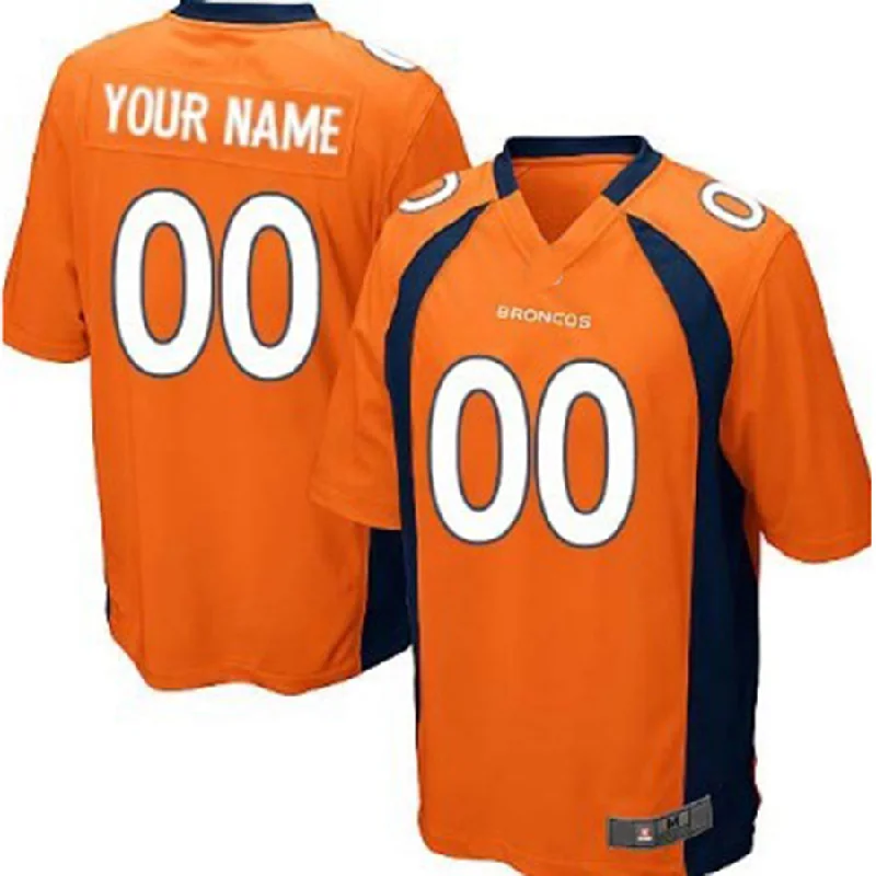 Rugby Jersey for Fun Sports Events-Custom D.Broncos Orange Game Jersey Stitched Jersey American Football Jerseys