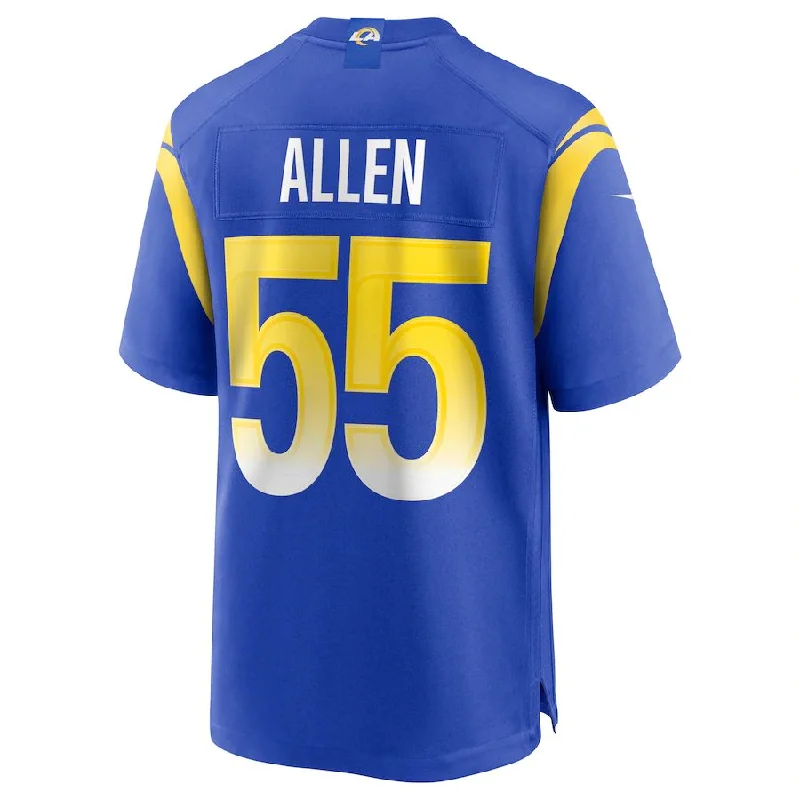 Rugby Jersey for Fundraising Events-LA.Rams #55 Brian Allen Royal Game Jersey Stitched American Football Jerseys