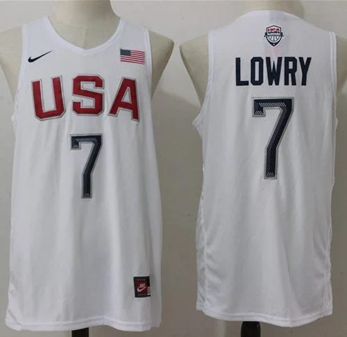 Basketball Jersey for Fan Apparel for College Teams-Team USA #7 Kyle Lowry White 2016 Dream Team Stitched Basketball Jersey