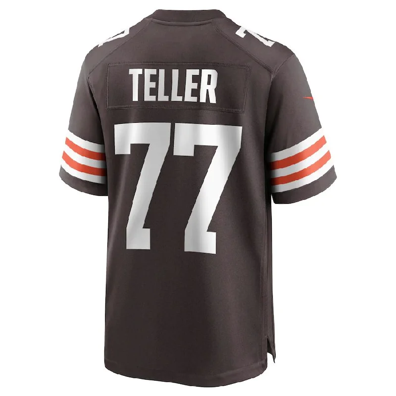 Rugby Jersey for Sports Apparel for All Ages-C.Browns #77 Wyatt Teller Brown Game Jersey Stitched American Football Jerseys