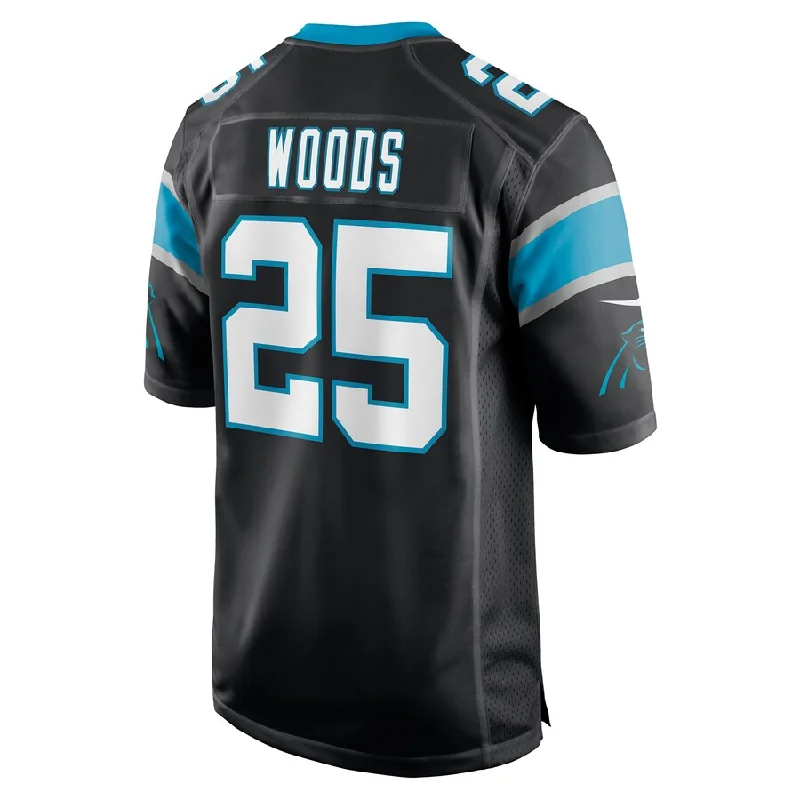 Rugby Jersey for Fun Rugby Group Apparel-C.Panthers #25 Xavier Woods Black Game Jersey Stitched American Football Jerseys