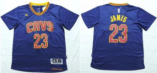 Basketball Jersey for Fun Basketball Tournaments-Cavaliers #23 LeBron James Navy Blue Short Sleeve Stitched Basketball Jersey