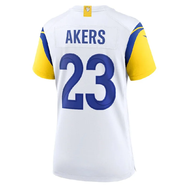 Rugby Jersey for Personalized Player Names-LA.Rams #23 Cam Akers White Game Jersey Stitched American Football Jerseys