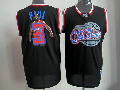 Basketball Jersey for Tournament Apparel-Clippers #3 Chris Paul Black Notorious Stitched Basketball Jersey