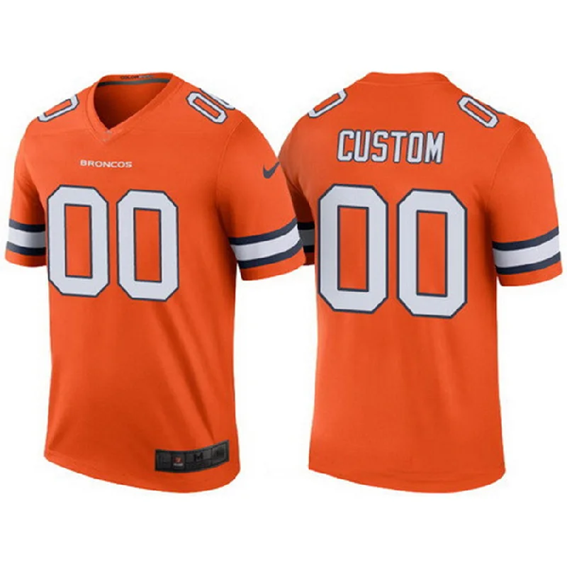 Rugby Jersey for Rugby-Themed Birthday Gifts-Custom D.Broncos Orange  Color Rush Legend Limited Jersey Stitched Jersey American Football Jerseys