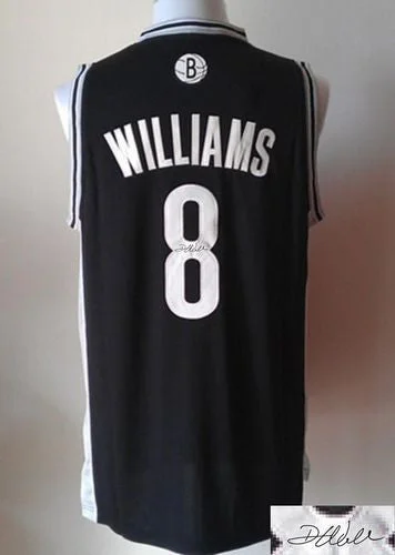 Basketball Jersey for Youth Basketball Leagues-Revolution 30 Autographed Nets #8 Deron Williams Black Stitched Basketball Jersey