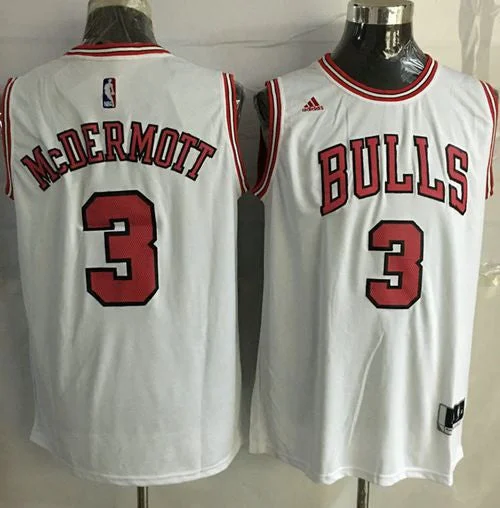 Basketball Jersey for Collector Basketball Jerseys-Revolution 30 Bulls #3 Doug McDermott White Stitched Basketball Jersey