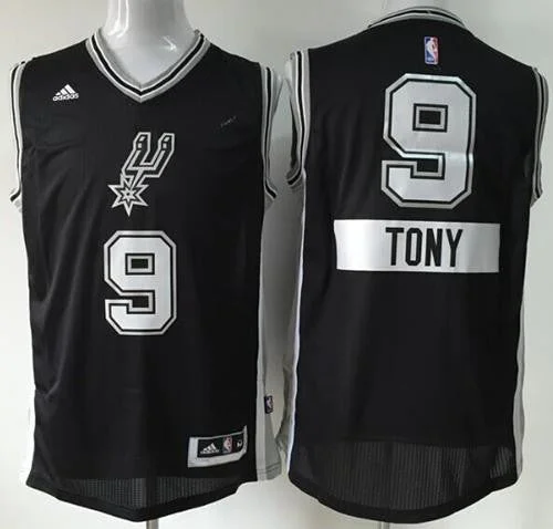 Basketball Jersey for Youth Basketball Leagues-Spurs #9 Tony Parker Black 2014-15 Christmas Day Stitched Basketball Jersey