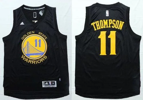 Basketball Jersey for College Basketball Fans-Warriors #11 Klay Thompson Black Fashion Stitched Basketball Jersey