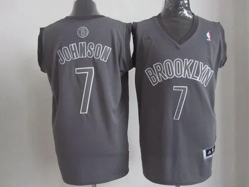 Basketball Jersey for Fun and Interactive Basketball Events-Nets #7 Joe Johnson Grey Big Color Fashion Stitched Basketball Jersey