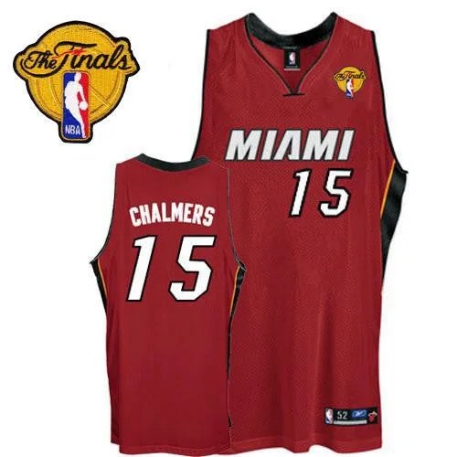 Basketball Jersey for Basketball Apparel for All Ages-Heat #15 Mario Chalmers Red Finals Patch Stitched Basketball Jersey