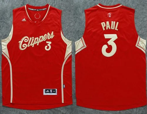 Basketball Jersey for Custom Team Jerseys for Families-Clippers #3 Chris Paul Red 2015-2016 Christmas Day Stitched Basketball Jersey