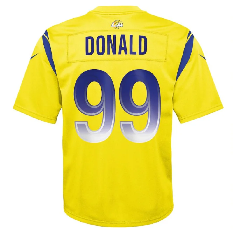 Rugby Jersey for Personalized Sports Apparel-LA.Rams #99 Aaron Donald Gold Inverted Game Jersey Stitched American Football Jersey