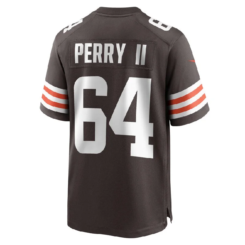 Rugby Jersey for Fun and Interactive Rugby Events-C.Browns #64 Roderick Perry II Brown Game Player Jersey Stitched American Football Jerseys