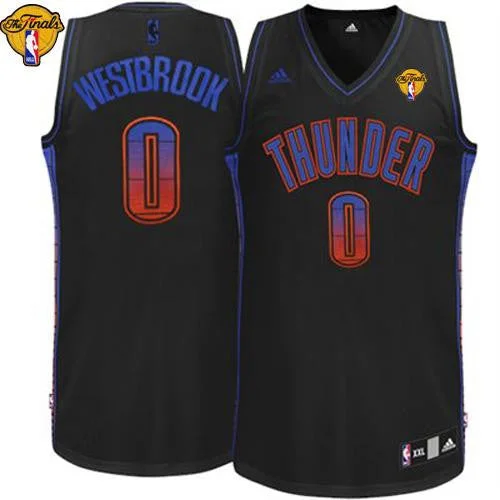 Basketball Jersey for Basketball Jerseys for Group Orders-Thunder #0 Russell Westbrook Black Finals Patch Stitched Vibe Basketball Jersey