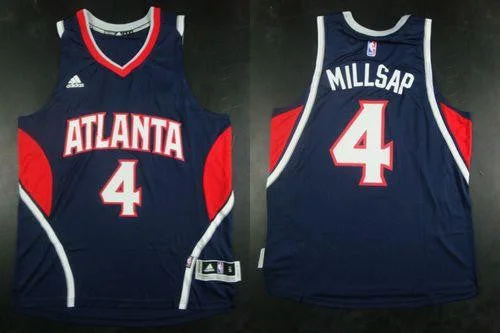 Basketball Jersey for Fan Merchandise for Basketball Events-Revolution 30 Hawks #4 Paul Millsap Blue Stitched Basketball Jersey