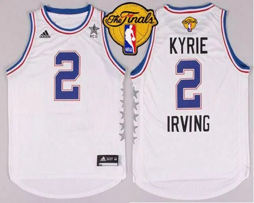 Basketball Jersey for Custom Team Jerseys for Schools-Cavaliers #2 Kyrie Irving White 2015 All Star The Finals Patch Stitched Basketball Jersey