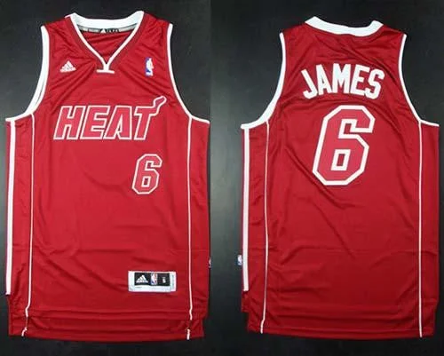 Basketball Jersey for Personalized Fanwear-Heat #6 LeBron James Red Pride Swingman Stitched Basketball Jersey