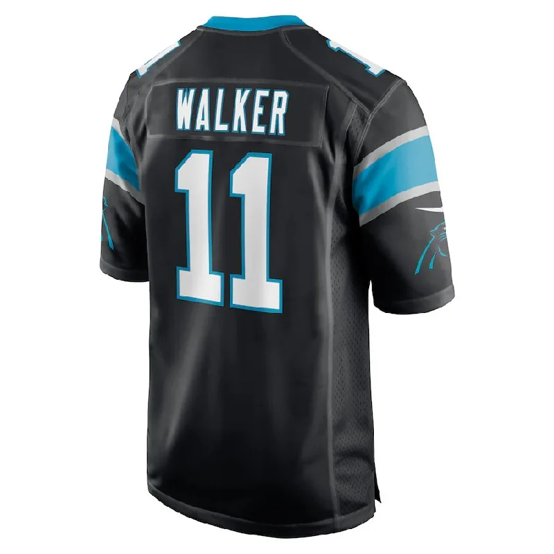 Rugby Jersey for Fun Family Games-C.Panthers #11 P.J. Walker Black Game Player Jersey Stitched American Football Jerseys