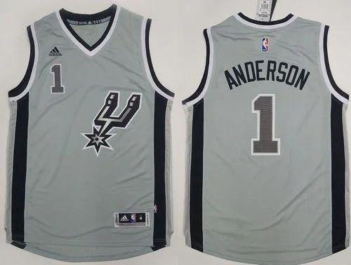 Basketball Jersey for Personalized Basketball Team Wear-Spurs #1 Kyle Anderson Grey Alternate Stitched Basketball Jersey