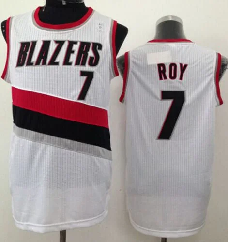 Basketball Jersey for Fun Sports Events-Revolution 30 Blazers #7 Brandon Roy White Stitched Basketball Jersey