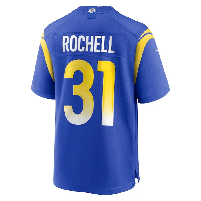 Rugby Jersey for Personalized Apparel for Rugby Games-LA.Rams #31 Robert Rochell Royal Game Player Jersey Stitched American Football Jerseys