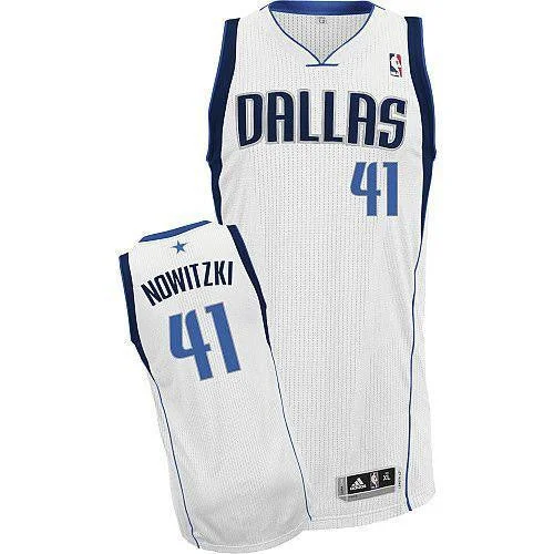 Basketball Jersey for Team Gear for School Basketball Teams-Revolution 30 Mavericks #41 Dirk Nowitzki White Stitched Basketball Jersey