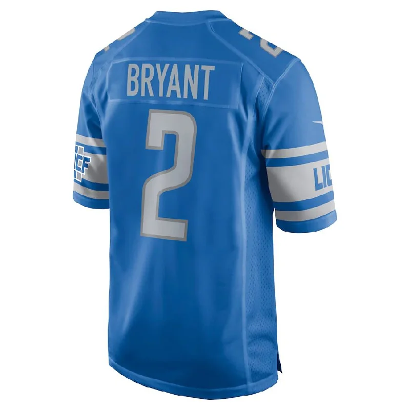 Rugby Jersey for Personalized Jerseys for Schools-D.Lions #2 Austin Bryant Blue Player Game Jersey Stitched American Football Jerseys