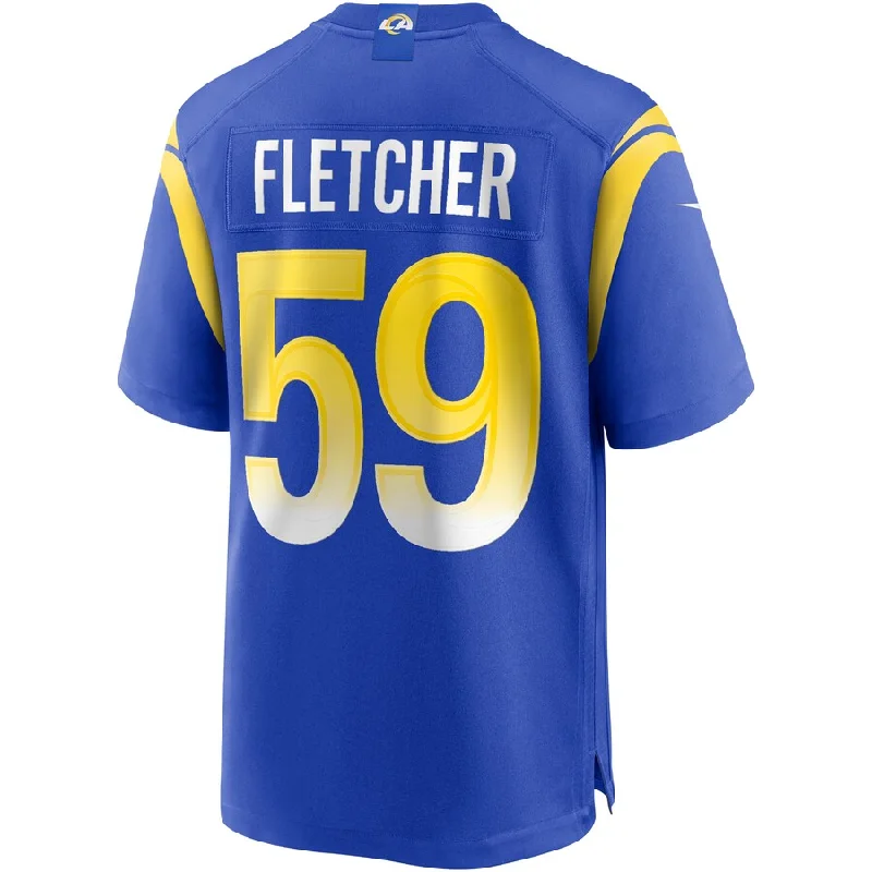 Rugby Jersey for Personalized Rugby Gifts for Fans-LA.Rams #59 London Fletcher Royal Game Retired Player Jersey Stitched American Football Jerseys