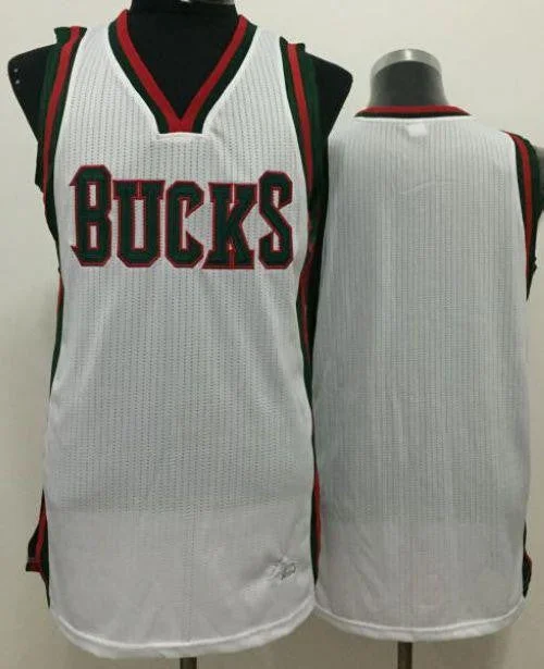 Basketball Jersey for Team Spirit Apparel for Fans-Bucks Blank White Revolution 30 Stitched Basketball Jersey